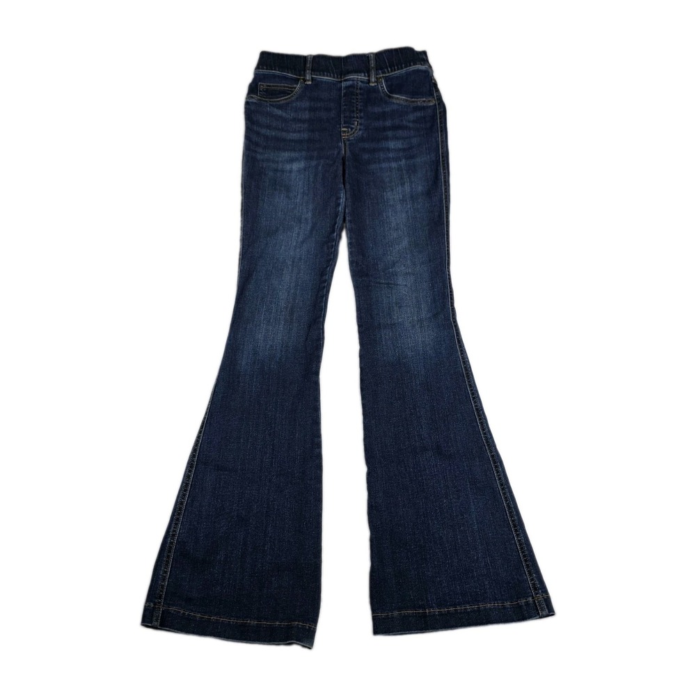 Spanx Jeans Womens Size Small Petite EveryWear Pull-On Flare Midnight Wash Denim